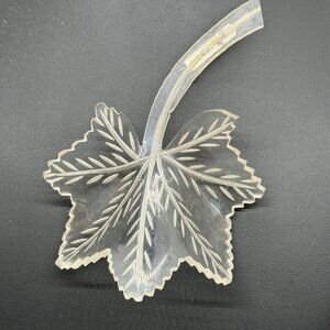 Vintage Clear Lucite Palmate Leaf Brooch